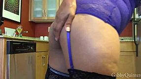 gabby quinteros looks so hot in purple lingerie flaunting her perfect tits