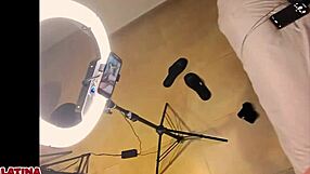 Chyna, that tattooed pale tiny slut, shows off new boobs and takes a huge white cock!