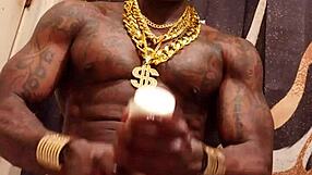 Hallelujah Johnson worships big black cocks with cumshots