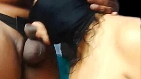 Masked BBW Prostitute Sucks Monster Black Cock in BDSM Scene