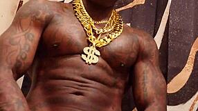 Hallelujah Johnson worships big black cocks with cumshots