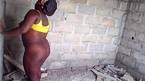 Street boy lures orange seller into uncompleted building and fucks her till he cums