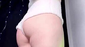 This sexy european teen masturbates intensely, showing her big tits