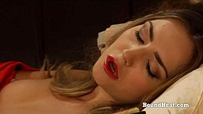 Sensual Lesbian Madame Moans and Orgasms from Pussy Licking Slave