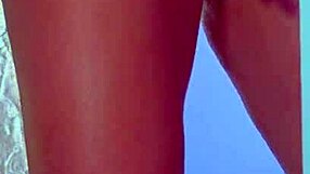 College Desi With A Sexy Dress And Sneakers Playing With Glass Dildo