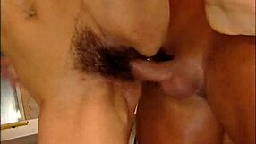 Big cock explores wet hairy pussy with intense emotions and cumshot