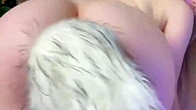 This sexy european teen masturbates intensely, showing her big tits