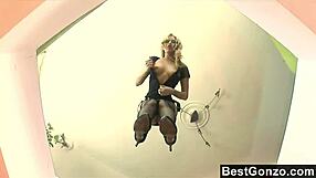 Cumming All Over Aleska's Pretty Feet In Fishnets After Deepthroat.