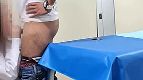 Spy camera captures workers at central policlinic in Puebla.