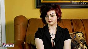 Inked marci dildo fucks pussy while rubbing tits.