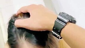 Lonely neighbor's wife gets caught masturbating by husband's friend in homemade video