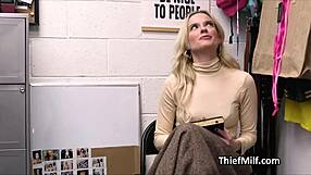 Pounding oil dildo stealing cougar milf office