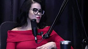 Annie Clementine shares her naughty street sex story during sensual photo session in sheer red