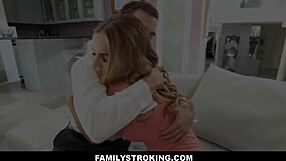 Hot blonde teen 18+ step daughter cums hard on step dad's big cock