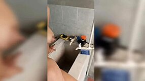 My neighbor bathes on the balcony with incredible tits and rich ass; this canadian brunette goddess tempts fucking