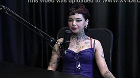 Annie Clementine shares her naughty street sex story during sensual photo session in sheer red