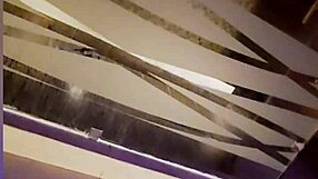 Mexican babe washes small waist in bathroom