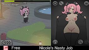 Nicole takes on a nasty job in this erotic interactive game
