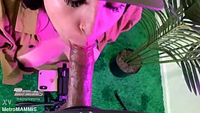 Brazilian Babe Tries Deepthroat on Monster Cock