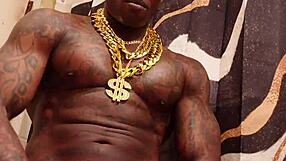 Hallelujah Johnson worships big black cocks with cumshots