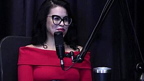 Annie Clementine shares her naughty street sex story during sensual photo session in sheer red