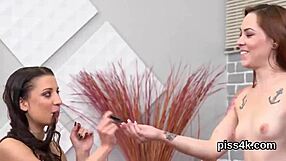 Cute Lesbian Teen Sprayed With Piss And Squirts Wet