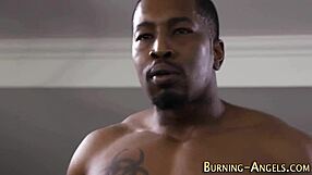 Inked Goth Mouth Jizzed in Double Penetration