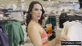 American Pornstar Flashes in Mall