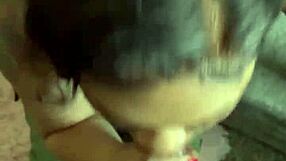 Ghetto Ebony Pornstar Delivers Sloppy Blowjob in House