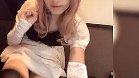 Pink-Haired Asian Ladyboy Masturbates Quietly.