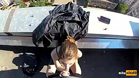 Russian Bitch Gets Fucked Hard On The Roof