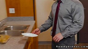 Gay office rimjob turns into anal during work