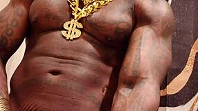 Hallelujah Johnson worships big black cocks with cumshots