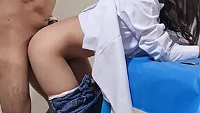 Spy camera captures workers at central policlinic in Puebla.