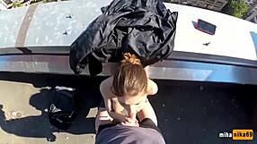 Russian Bitch Gets Fucked Hard On The Roof