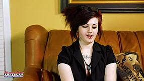 Inked marci dildo fucks pussy while rubbing tits.