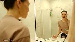 Kristinas Morning Feet Barefoot Milf Brunette Belly Amateurs Pornstar Shower Early Morning Legs