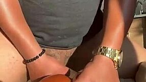 throbbing 9 inch dick strokes toy to orgasm