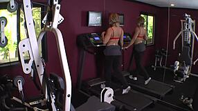 Intense Emotions Build as Gym Lesbians Engage in Passionate Workout Sessions. Milfs and cougars explore desires.