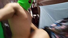 Innocent mother-in-law convinces stepson for intense sex in husband's room