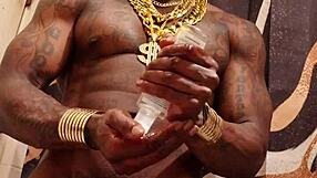 Hallelujah Johnson worships big black cocks with cumshots