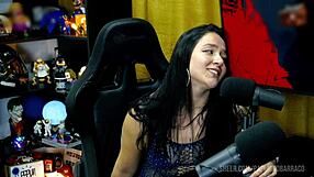 Bi mejia demonstrates sex on the podcast table while moaning
