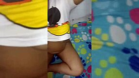 tired colombian woman gives neighbor a blowjob