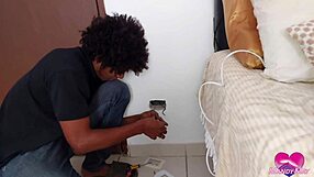 The handyman delivers an electric anal creampie to the big ass milf