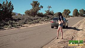 public handjobs ashton haze horny in desert 😏