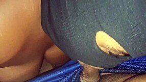 I watch the evangelical babe suck under the table and cum on tits