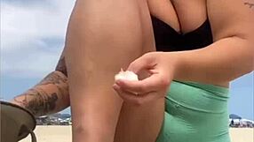 young guy brings friend for intense beach fuck