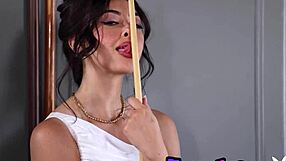 teen chloe surreal strips and shows her huge boobs on the pool table 😍