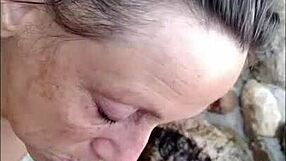 Pov mature hotwife candi annie milks cock at nudist resort pool