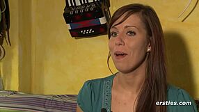 Green eyed beauty with pierced nipples masturbating - ersties